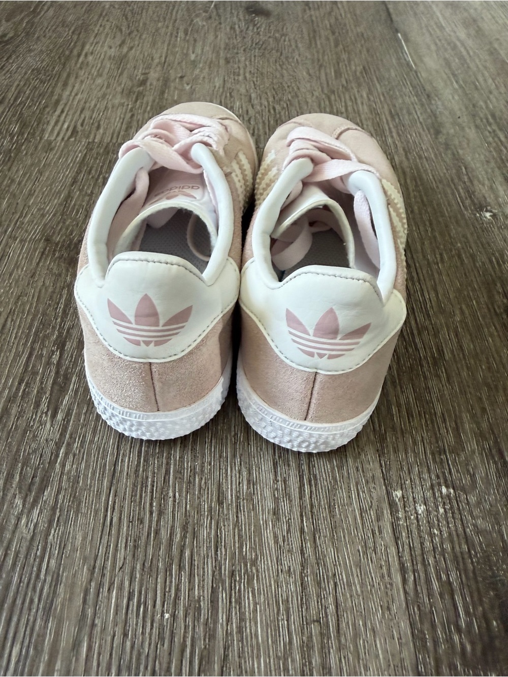 adidas Kids Pink and White Suede Sneakers - Picture 4 of 6